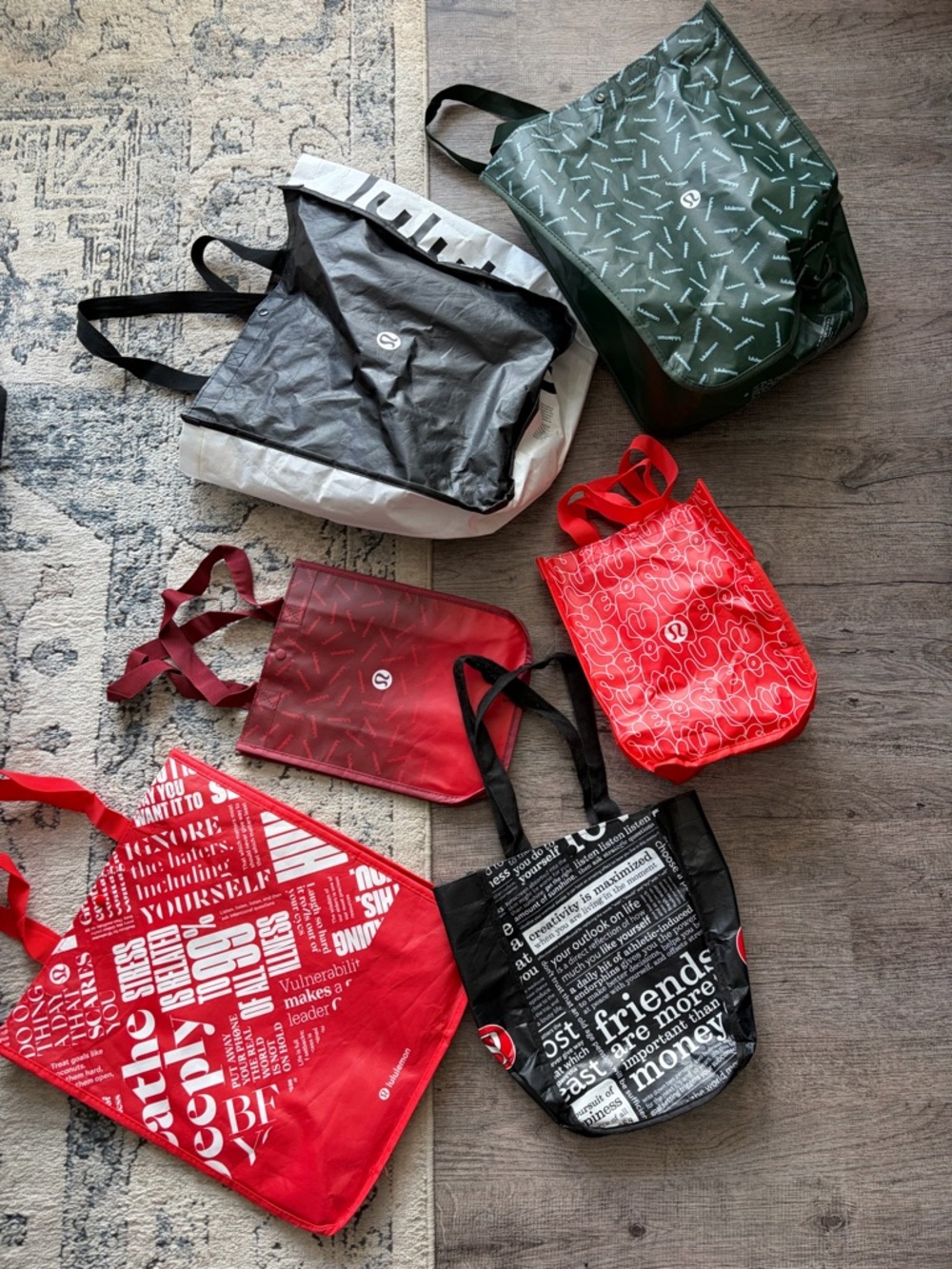 lululemon athletica Reusable Tote Bag Lot - Red